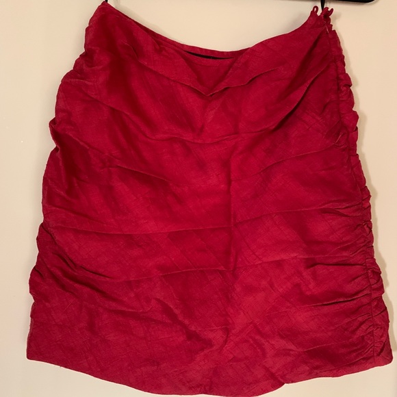 Tatum & Olivia Red Silk Skirt - Picture 1 of 8